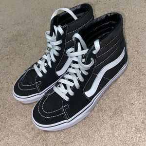 Black Vans High Top w/ Leather